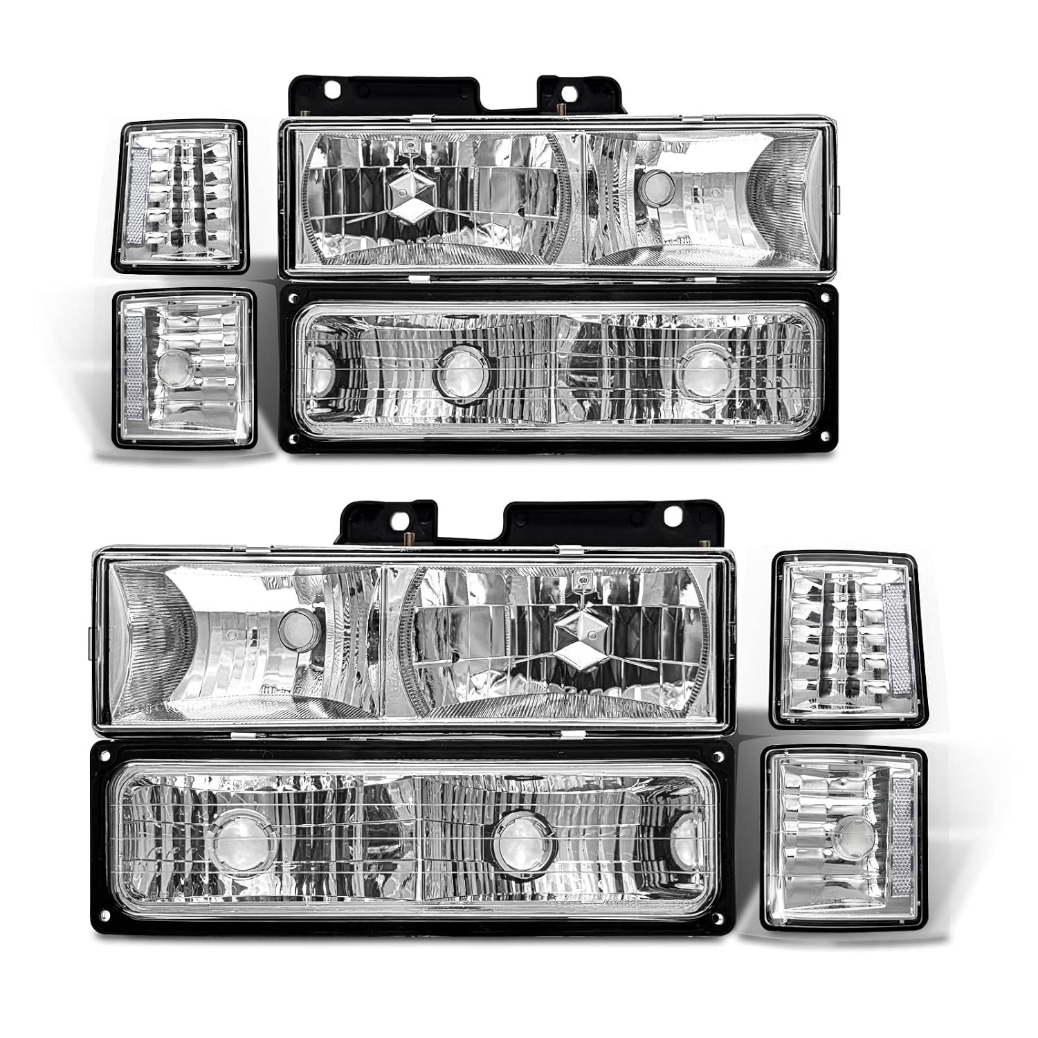 Chevy Silverado Headlights 94-98 Headlight Assembly Pair C10 C/K 1500 2500 3500