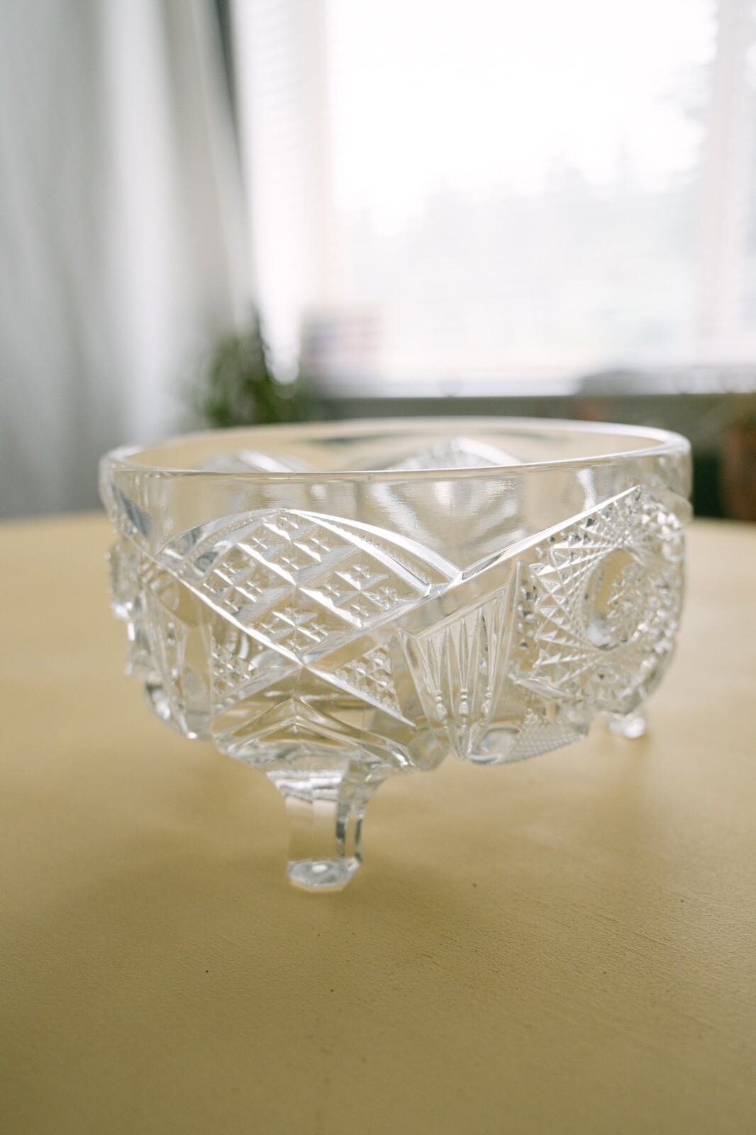 Imperial glass Crystal bowl Vintage footed candy dish Imperial glass Crystal bowl Vintage footed candy dish