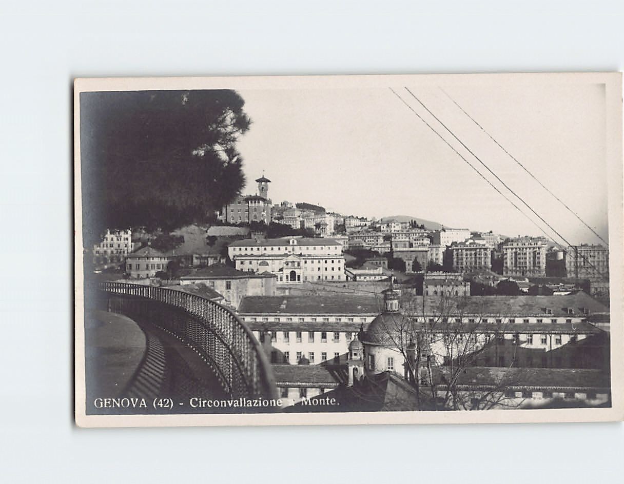 Postcard Circonvallazione a Monte Genoa Italy
