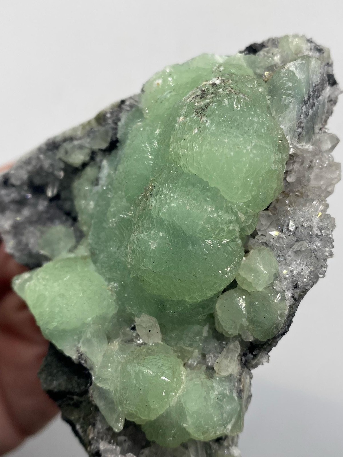 Gorgeous Botryoidal Prehnite and Quartz See video Gorgeous Botryoidal Prehnite and Quartz See video