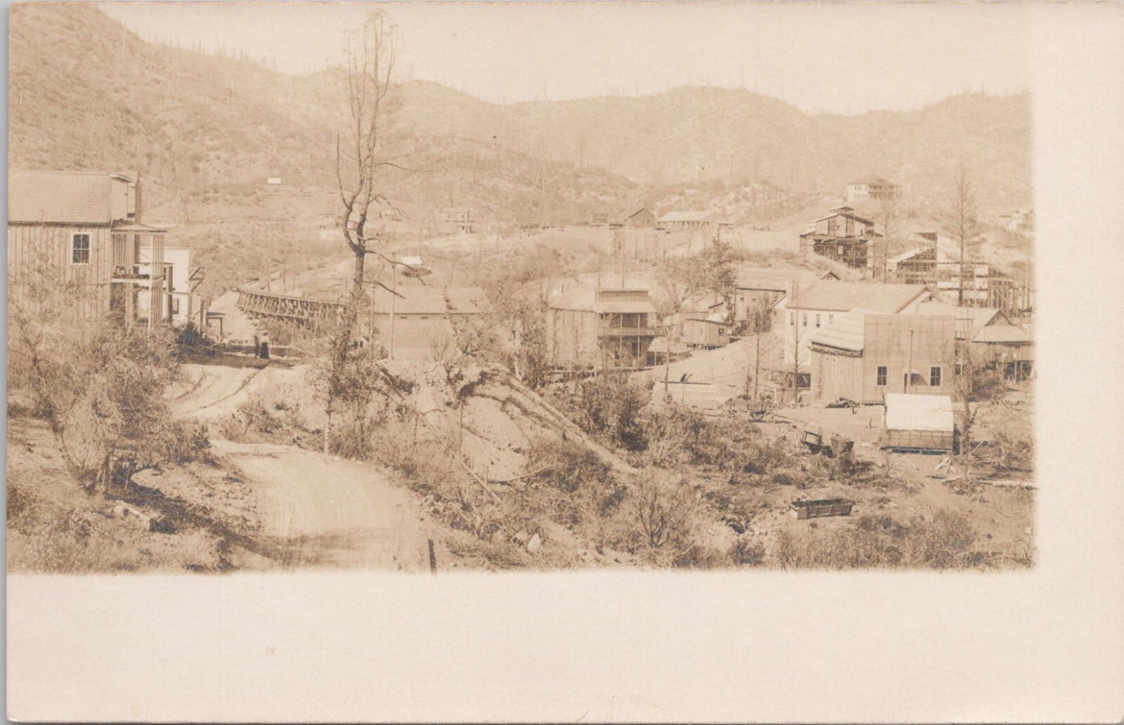 RPPC Panoramic Western Mining Town View California? Nevada? Arizona? c. 1910