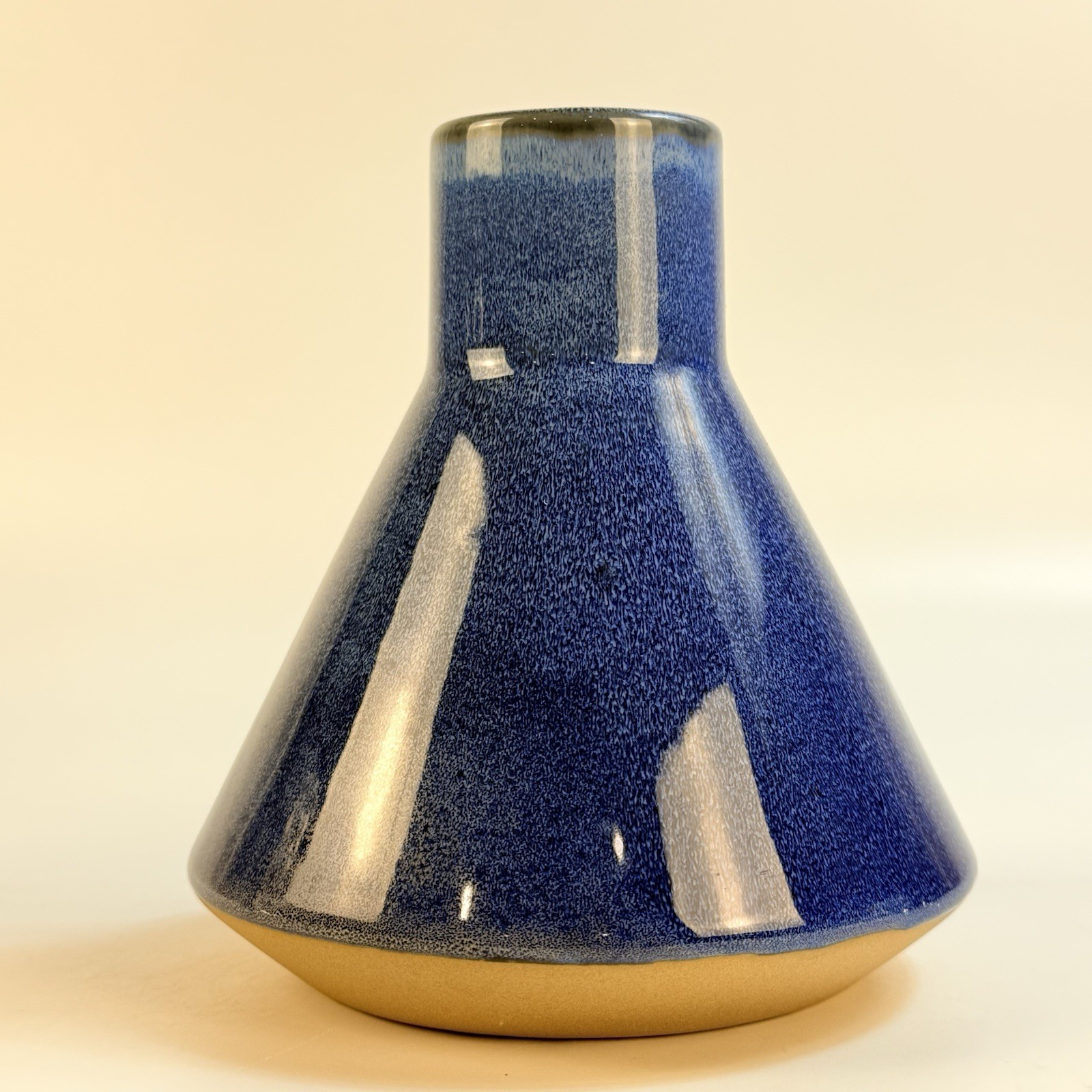 Stunning Studio Pottery Textured Blue Vase Possibly by BKW or BLR