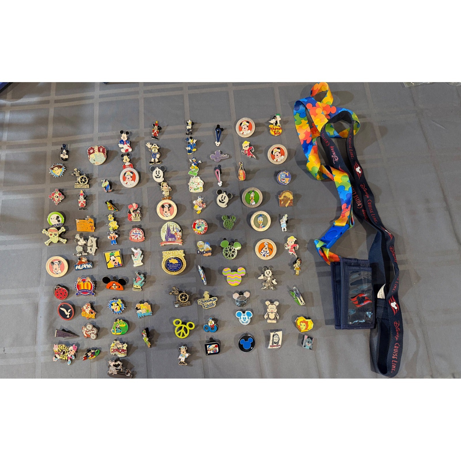 Lot of 88 Disney Trading Pins Pin Mickey Minnie DCL Parks Vacation Club Lanyards