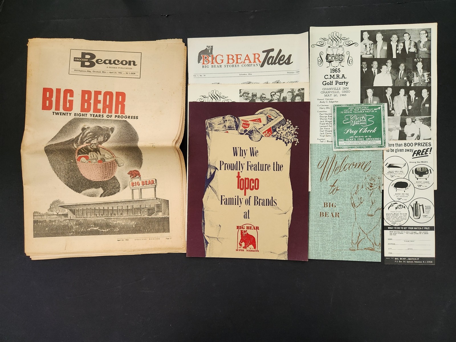 1960s vintage BIG BEAR STORES COMPANY grocery columbus oh LOT PAPER ADS PROMOS