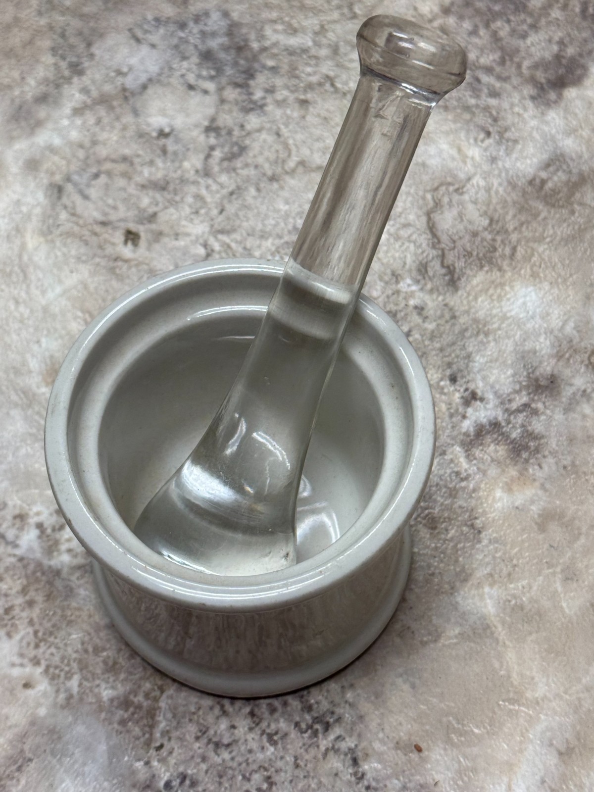 Vintage Sterling Vitrified China Ohio USA - Mortar and Pestle set - ARMY Medical