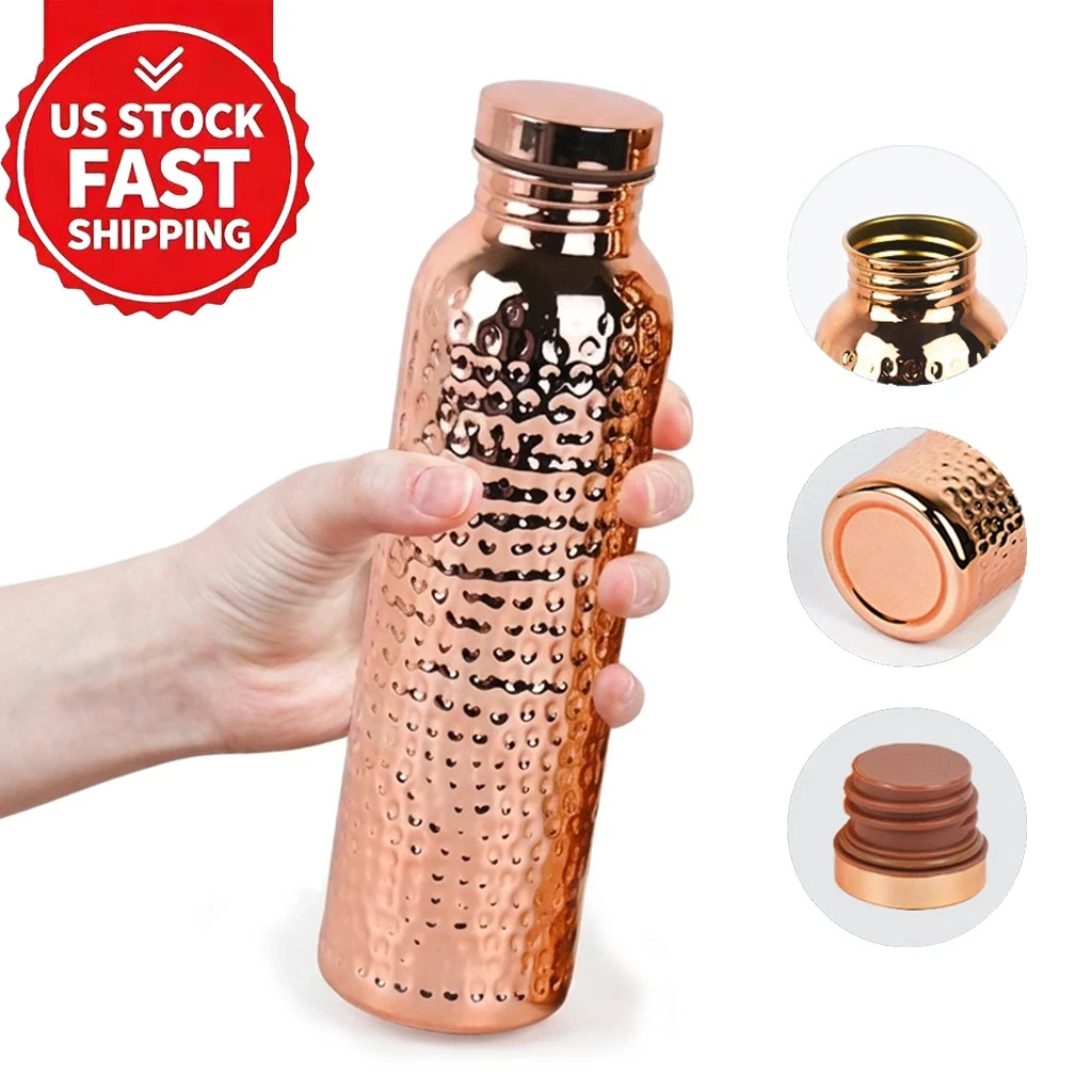 💧 27oz Handmade Copper Water Bottle 🔨 Hammered Finish | BPA-Free Ayurvedic 💧 27oz Handmade Copper Water Bottle 🔨 Hammered Finish | BPA-Free Ayurvedic