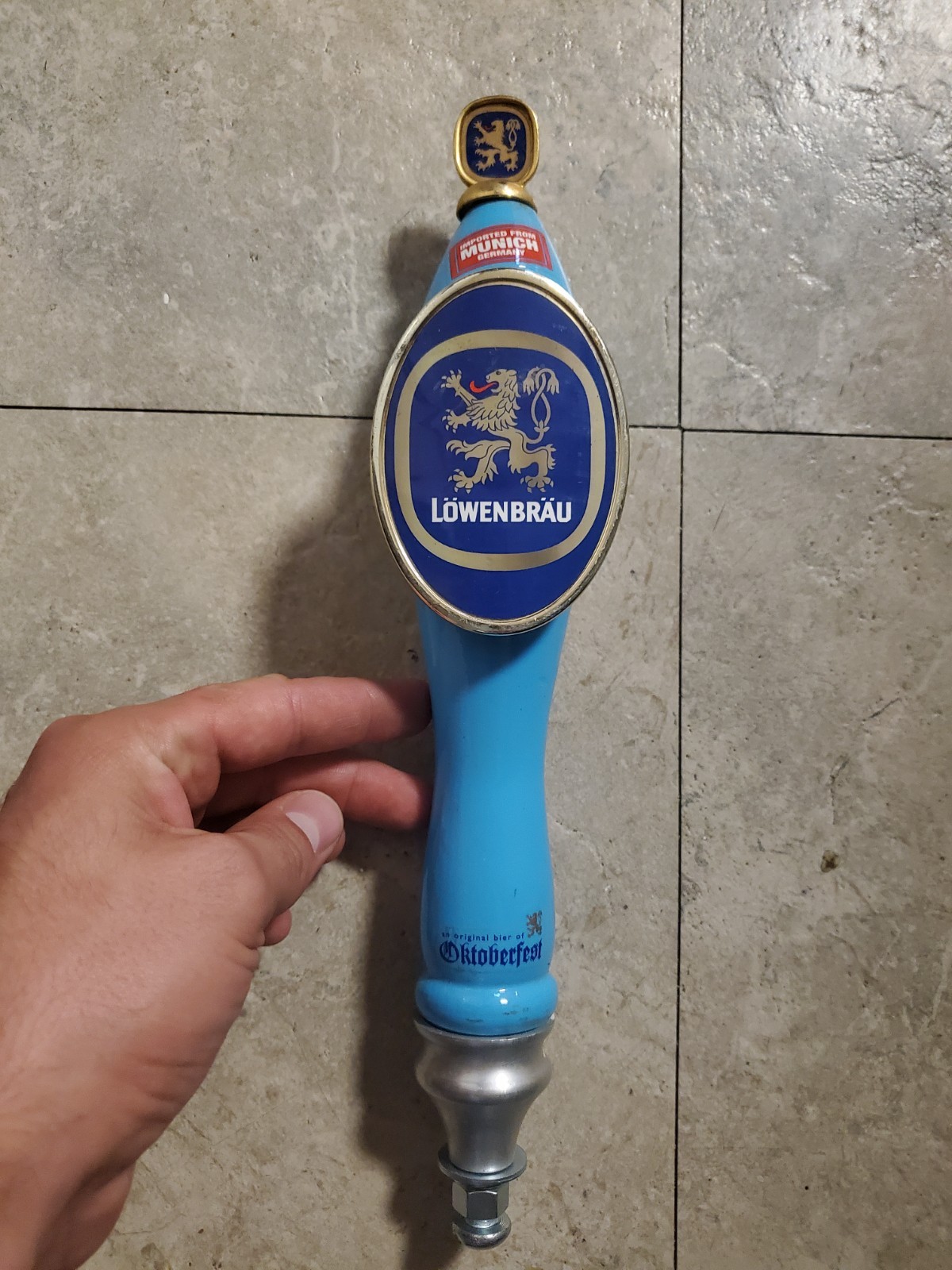 Lowenbrau Oktoberfest Beer Tap Handle Light Blue
