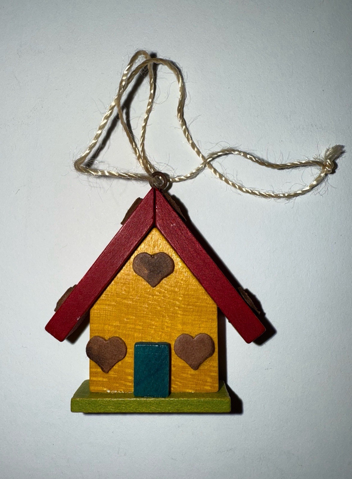 Vintage Steinbech German House with Hearts Christmas Ornament All Wood Vintage Steinbech German House with Hearts Christmas Ornament All Wood