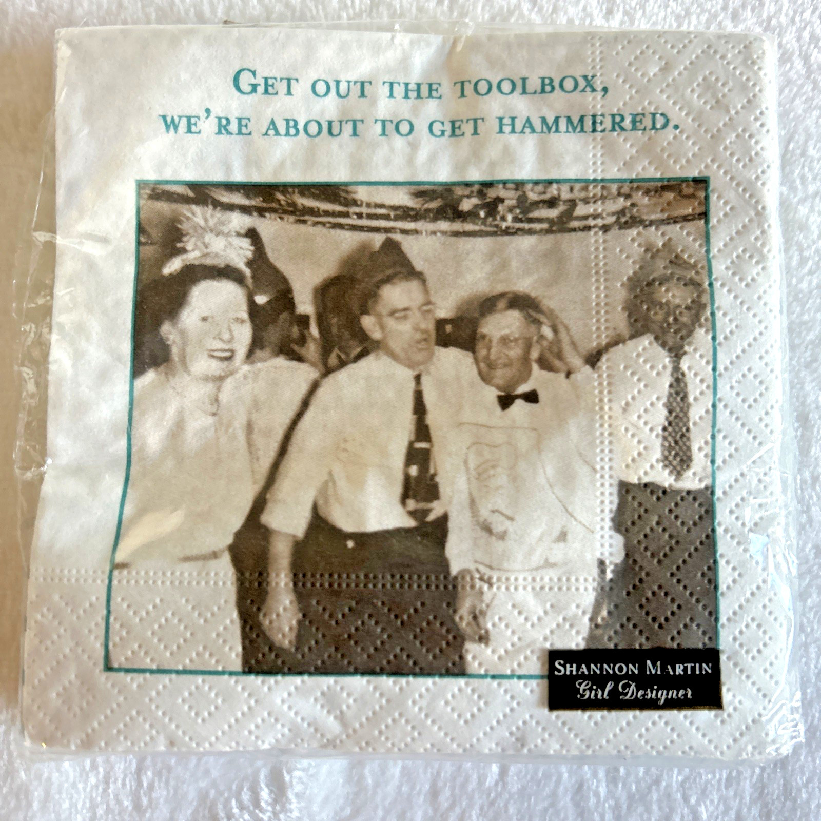 Vintage Shannon Martin Girl Designer 20 Paper Cocktail Napkins 3 Ply NOS Sealed