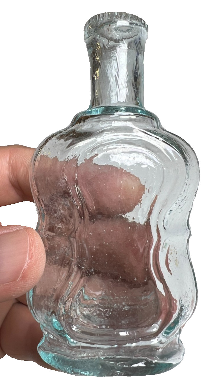 Antique Open Pontil Cologne Perfume Bottle Moorish Window Panels Rolled Lip Mint