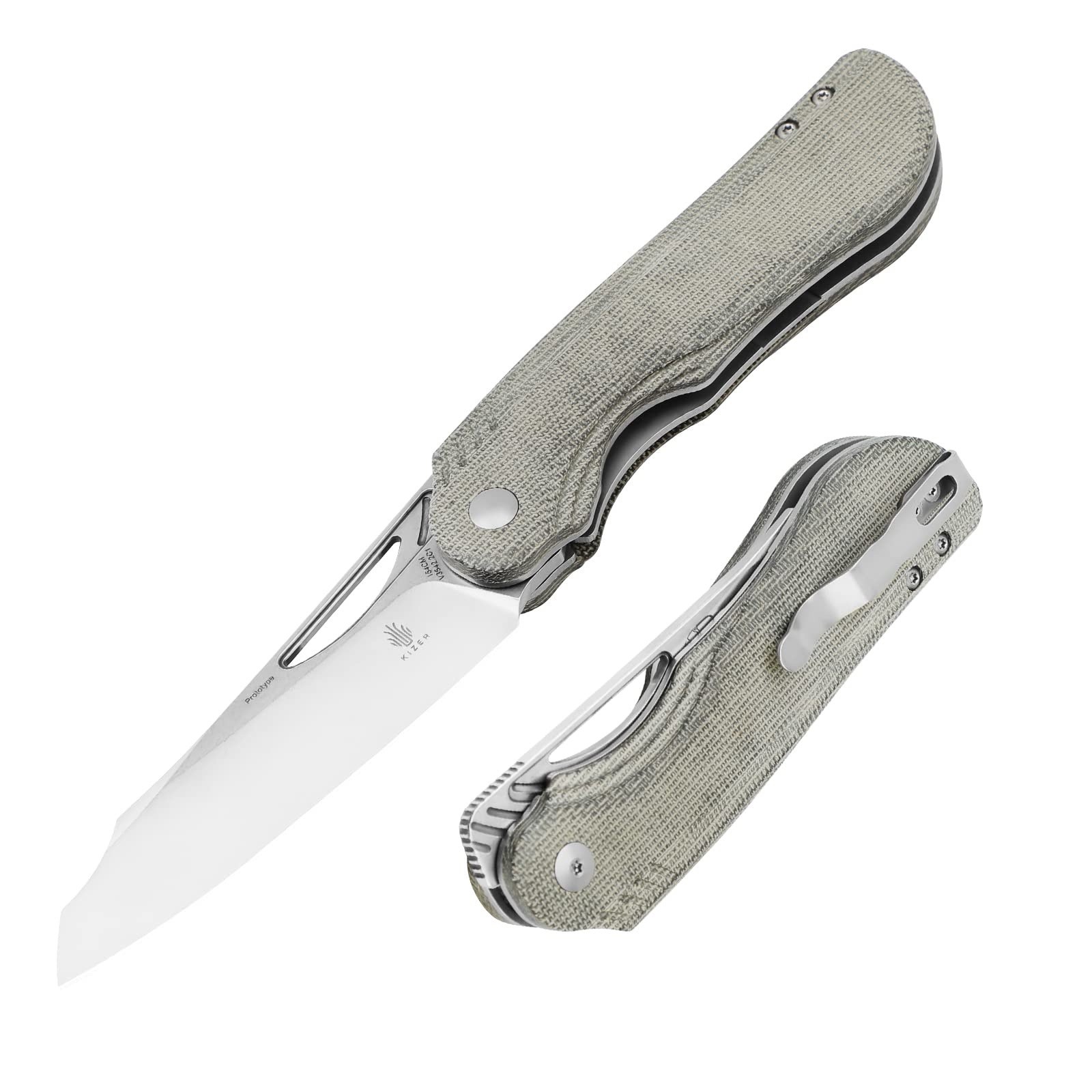 Kizer Kobold 2.0 Liner Lock Knife Green Micarta (3.66