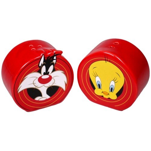Looney Tunes Tweety & Sylvester Faces Ceramic Salt and Pepper Shaker Set