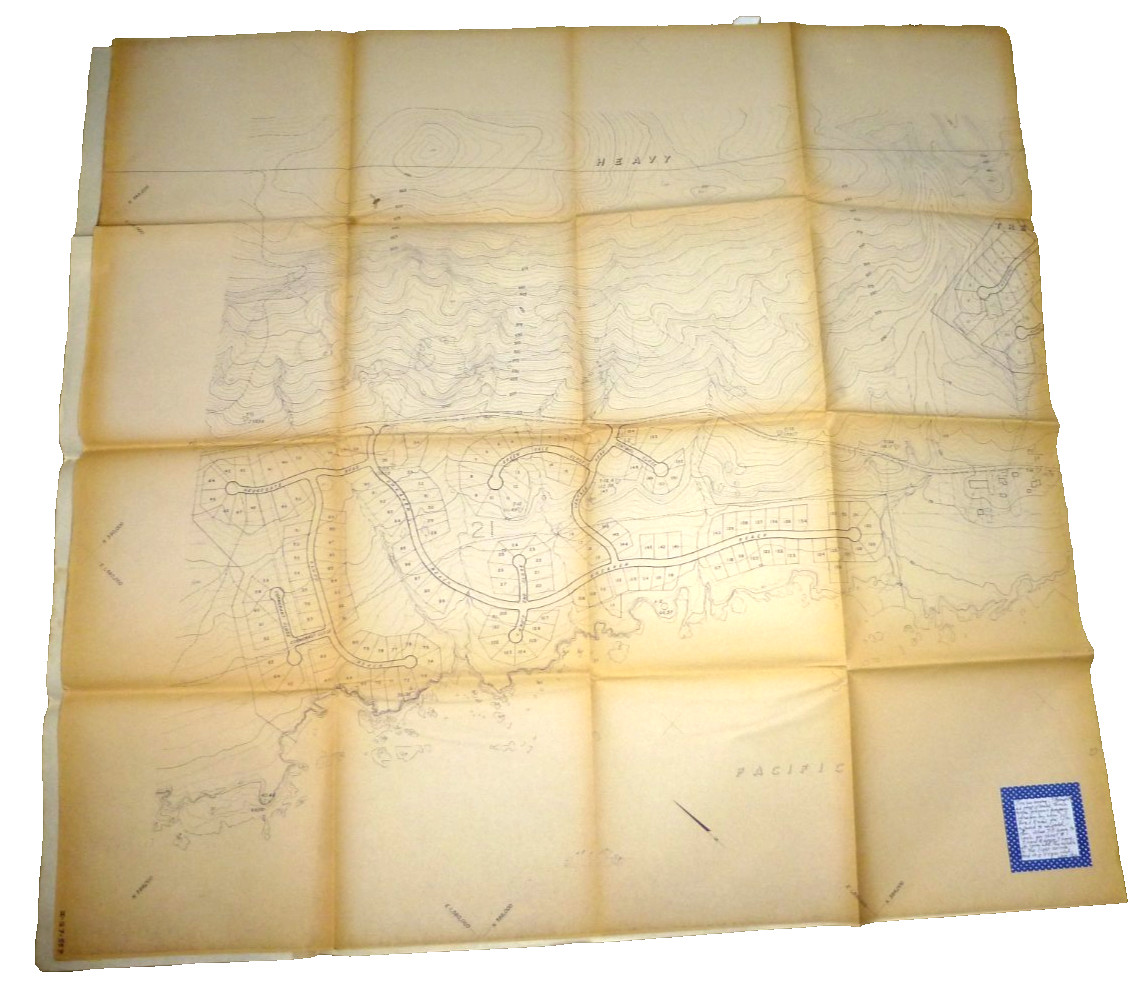 VINTAGE LOVELY GIANT PARCEL MAP OF SEA RANCH SONOMA COUNTY CAL 1967 VINTAGE LOVELY GIANT PARCEL MAP OF SEA RANCH SONOMA COUNTY CAL 1967