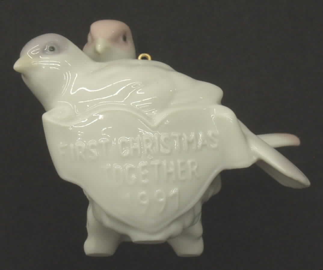 Lladro Our First Christmas Ornaments 5840-Lovebirds - With Box 3962412