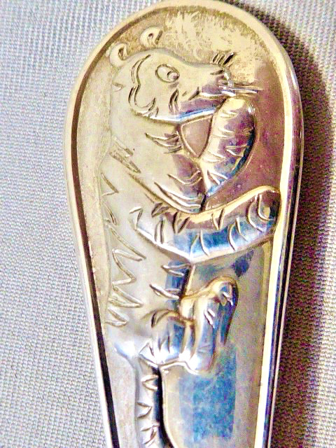 VINTAGE LUNT STERLING SILVER TIGGER CHILD'S FORK STAMPED DISNEY STERLING LUNT