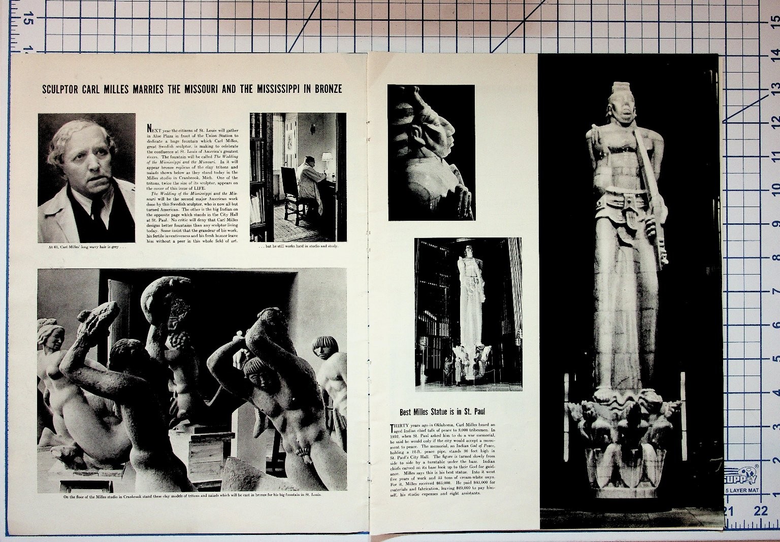 Carl Milles Sculptor Magazine Article Feature St. Louis Cranbrook Sweden