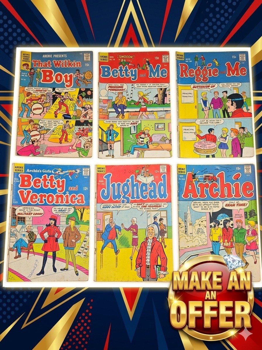 Vintage Archie Comics Lot of 10 Betty Veronica Jughead Pep Reggie Giant 1968-77