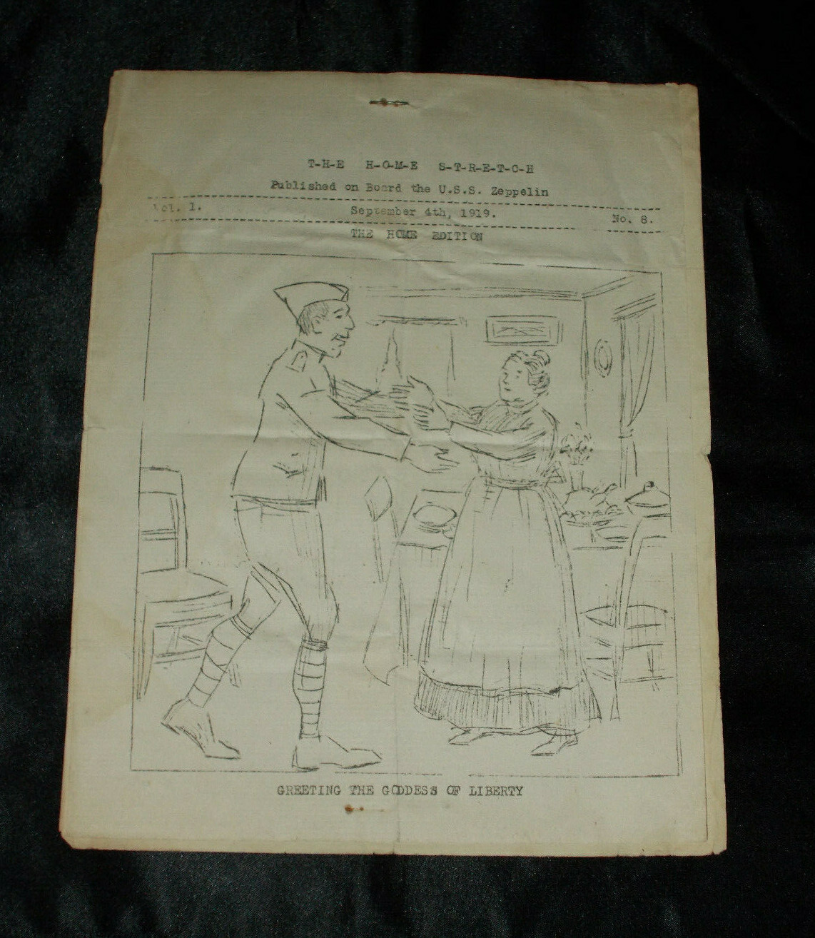 WORLD WAR I WWI US NAVY USS ZEPPELIN 1ST US DIVISION AEF BIG RED ONE SHIP FLYER