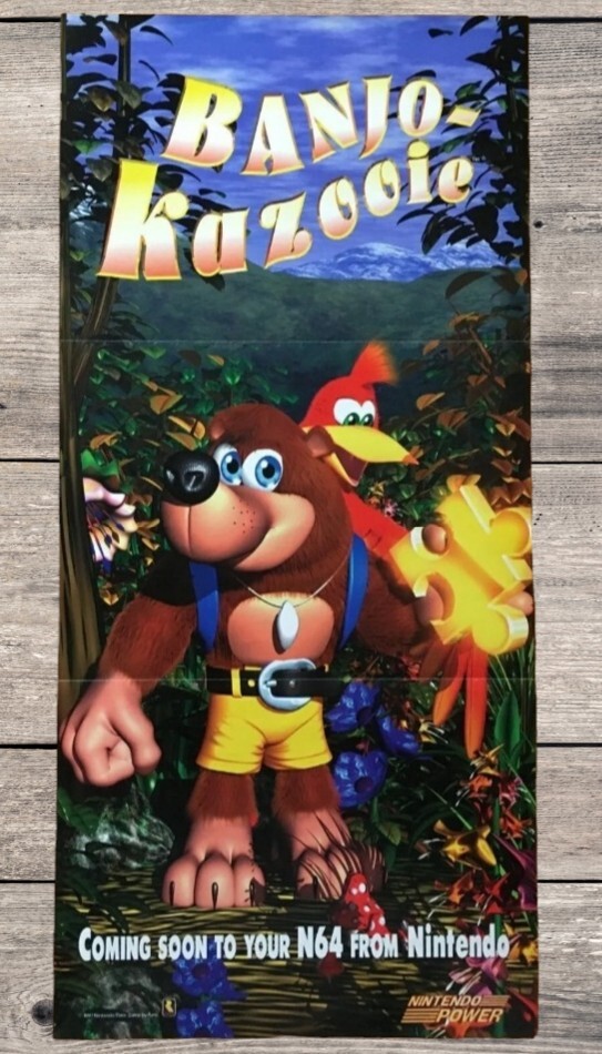 1997 Banjo-Kazooie Star Fox 64 N64 Nintendo Power Collectible Video Game Poster