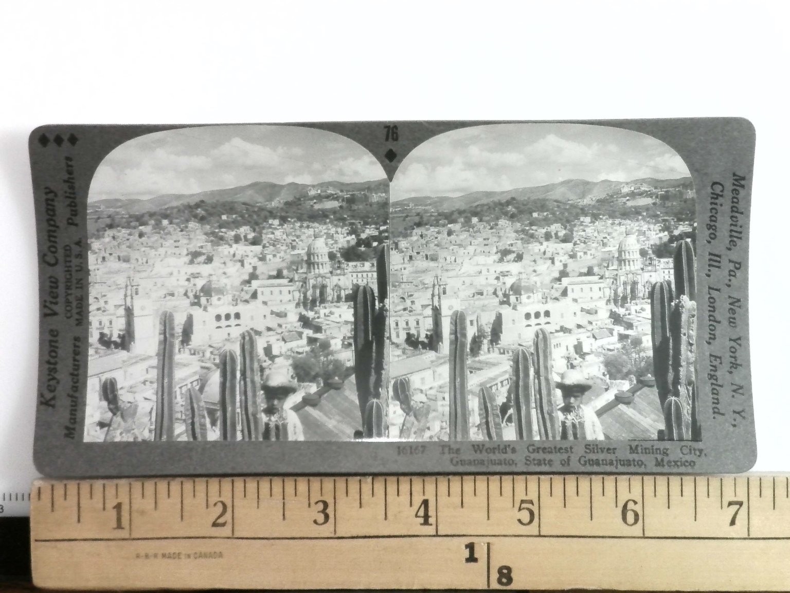 Guanajuato Mexico Stereoview Keystone View Co. 1900s Curved Mount Mining
