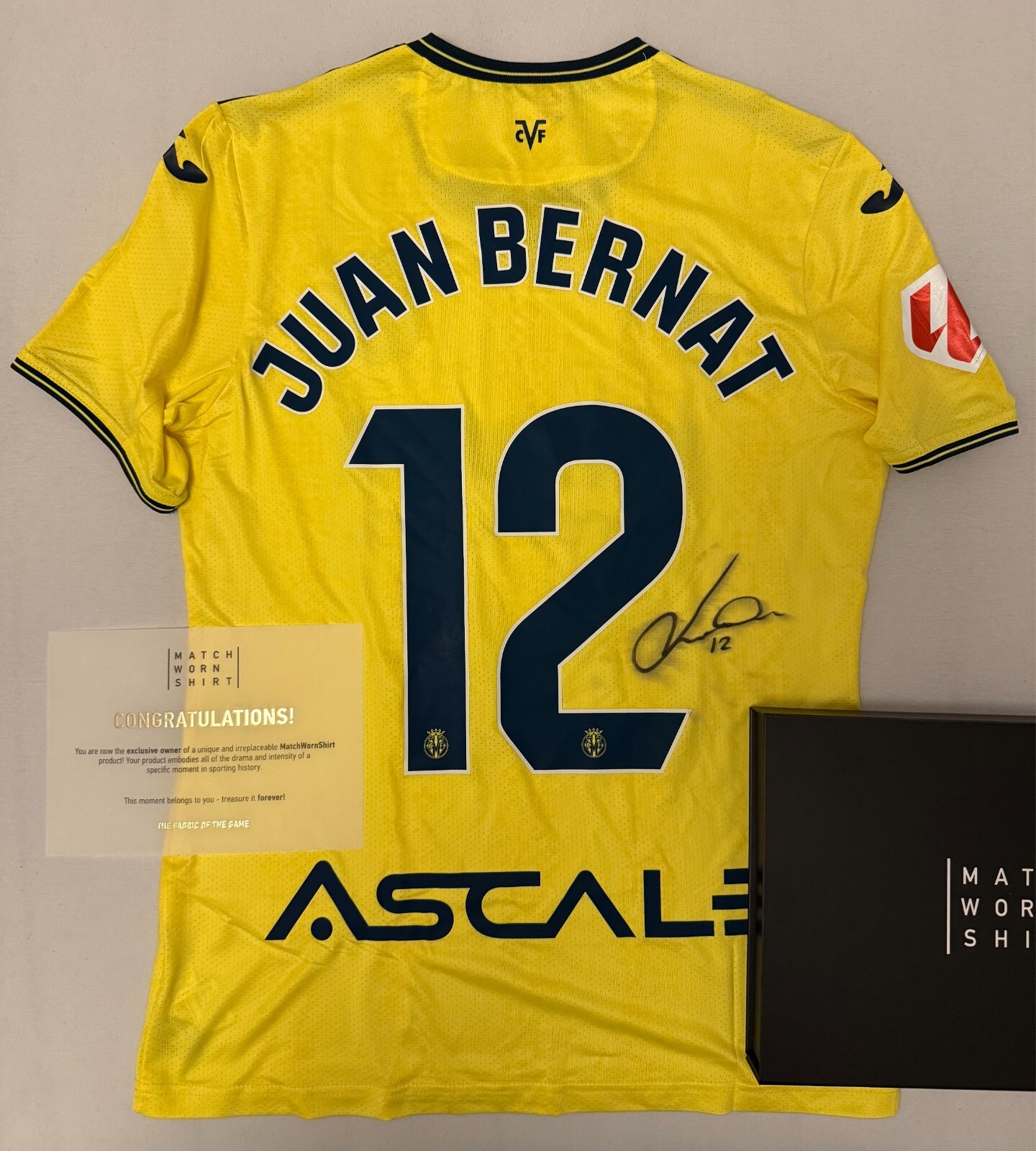 Matchworn shirt FC Villarreal Juan Bernat signed shirt 2024/2025 Bayern PSG