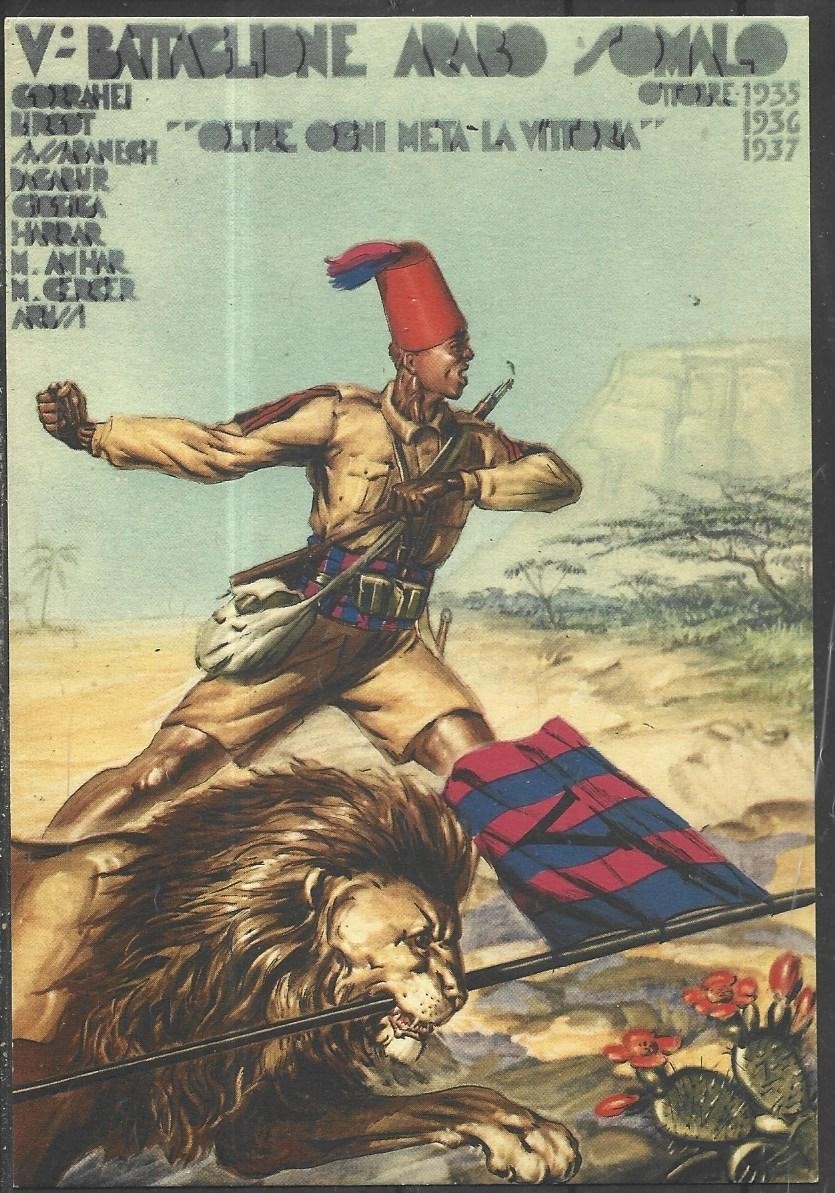 1939 ITALY EAST AFRICA FASCISM PROPAGANDA 7th ARAB-SOMALI BATTALION.
