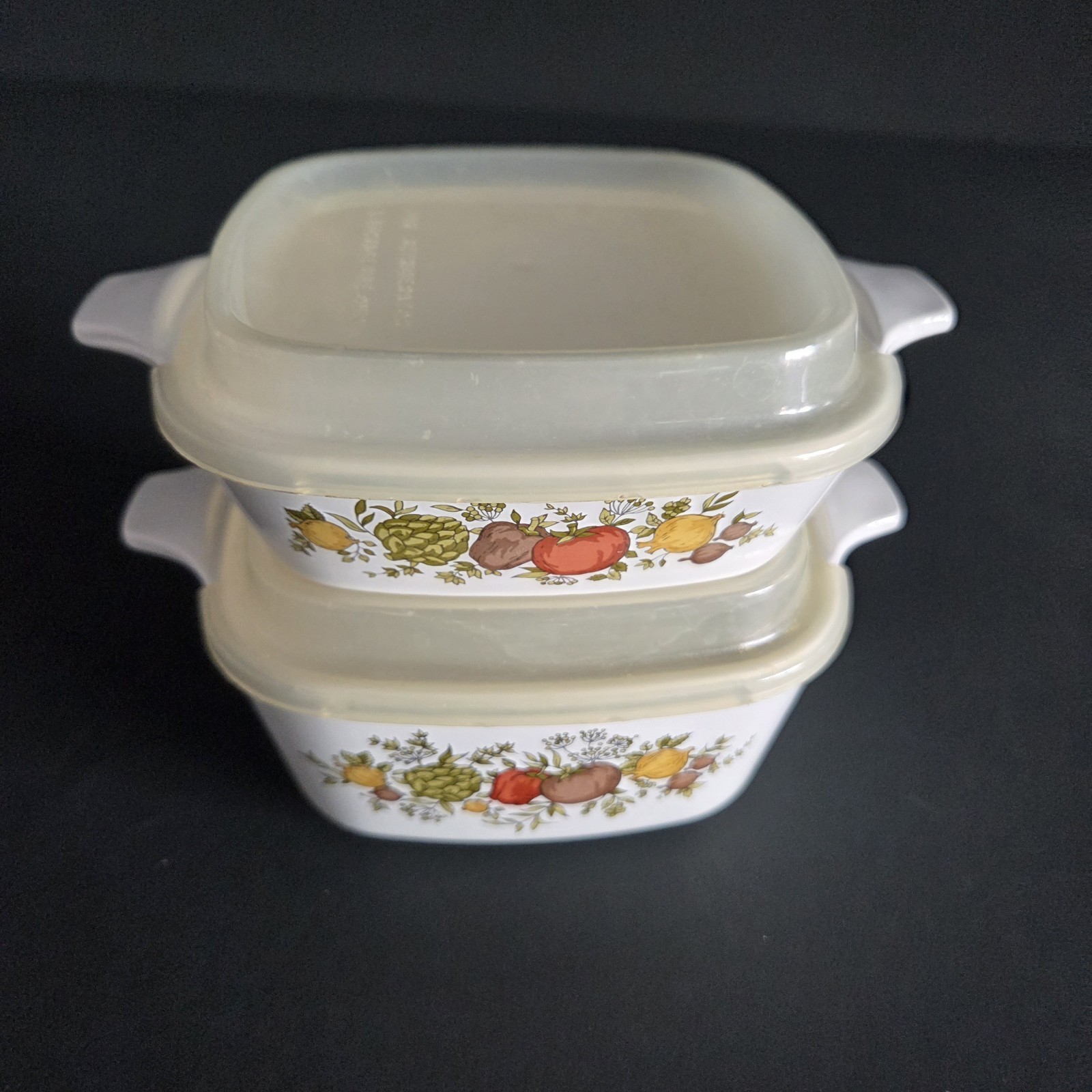 Vintage Corning Ware Spice of Life Petite Casserole Dish Set P41 & P43B w/ Lids