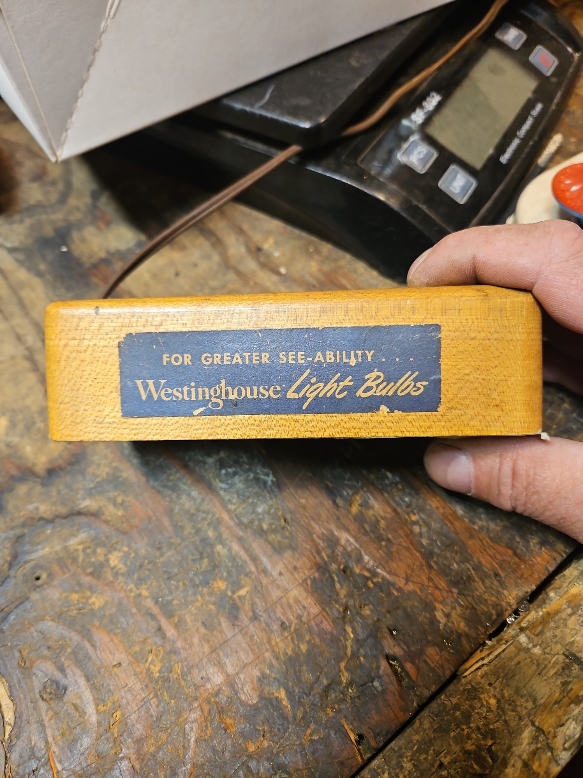 Antique WESTINGHOUSE LIGHT BULB TESTER Advertising ~ FOR GREATER SEE-ABILITY