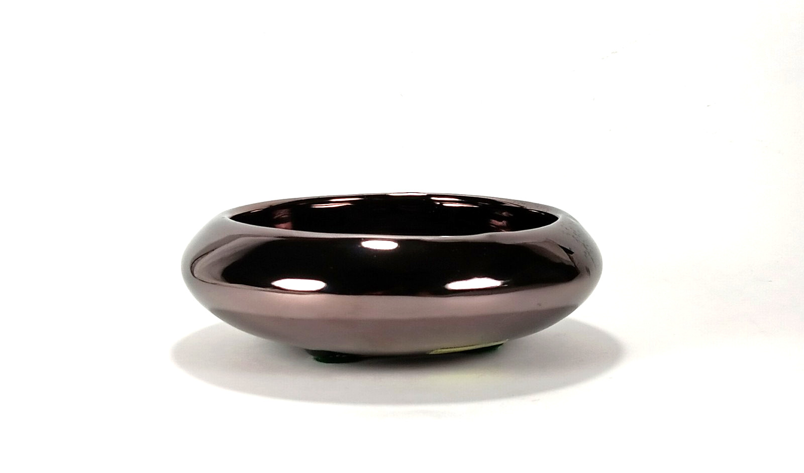 Haeger Metallic Bonsai Planter Ikebana Shallow Bowl Flower Pot Small 6.5