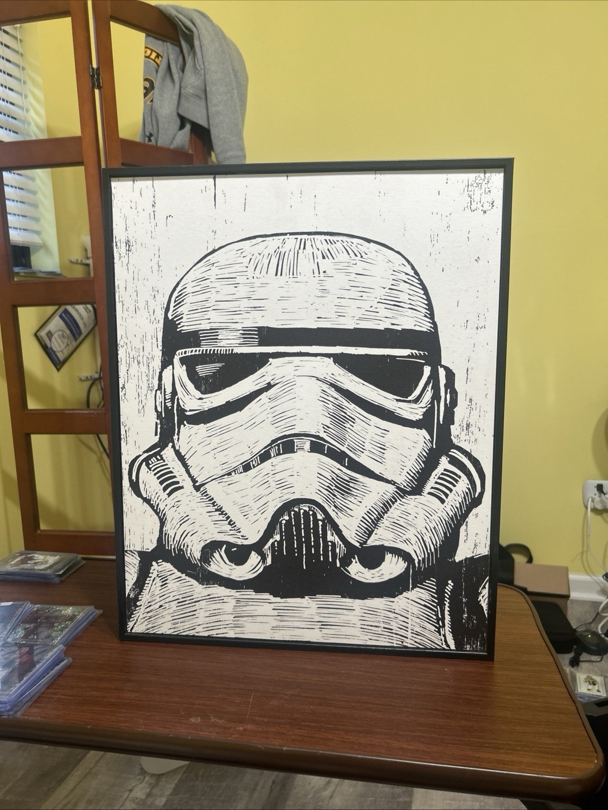Star Wars Stormtrooper Helmet Stupell Industries Black And White In Black Frame