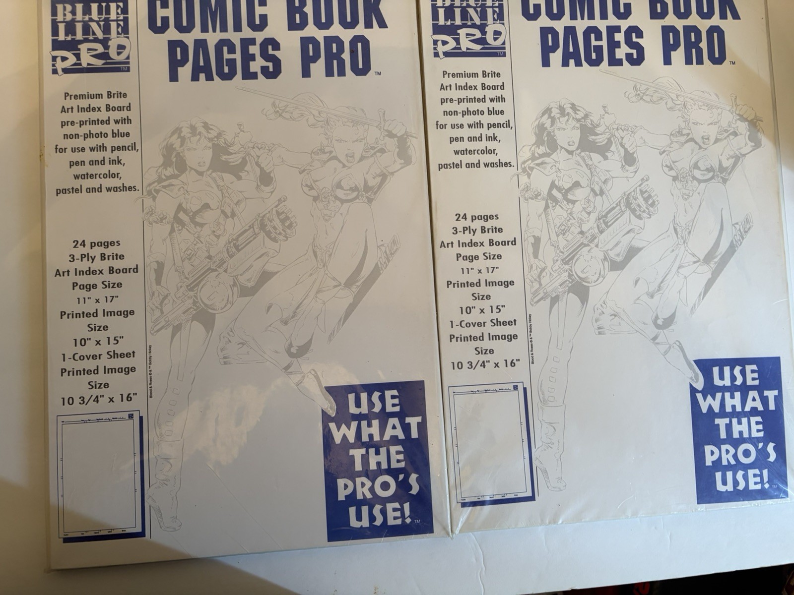 Blue Line Comic Book Pro Traditional Art Boards,2Sets, 11x17,24 Pages, 3 ply