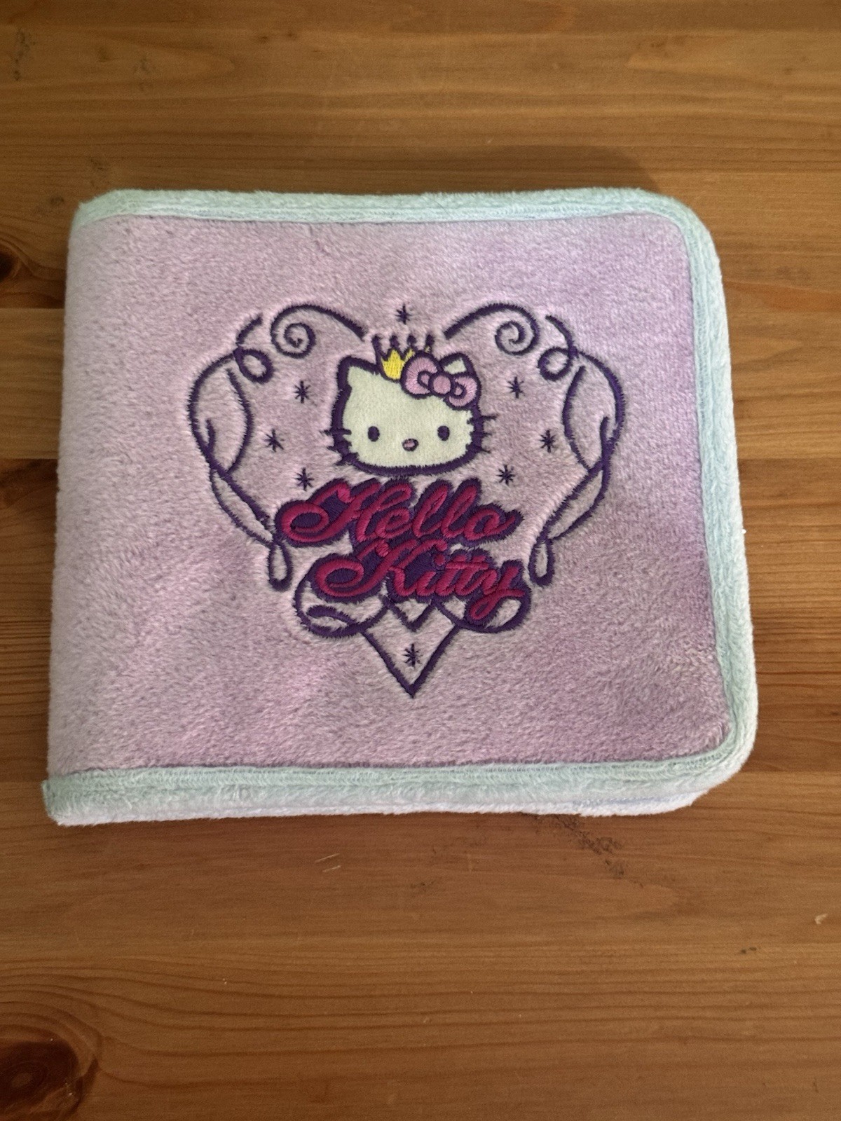 Vintage Y2K Sanrio Hello Kitty Cd Case Fuzzy Heart Princess Pink