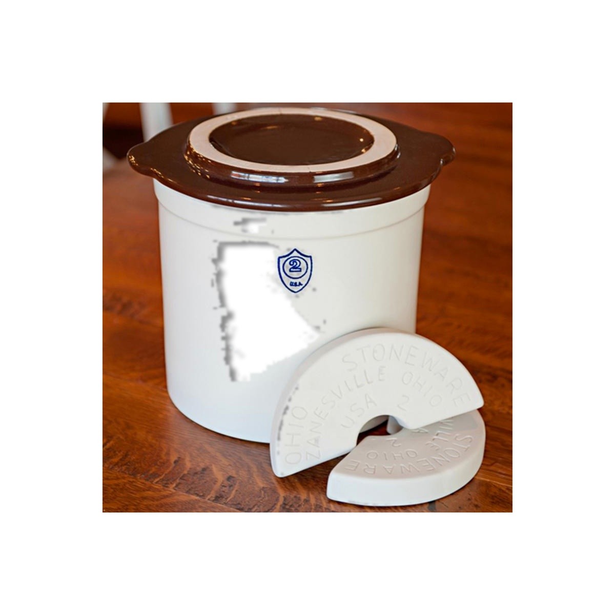 Ohio Stoneware Crock Set 2 gal 3 pc Fermentation Starter Kit 01206