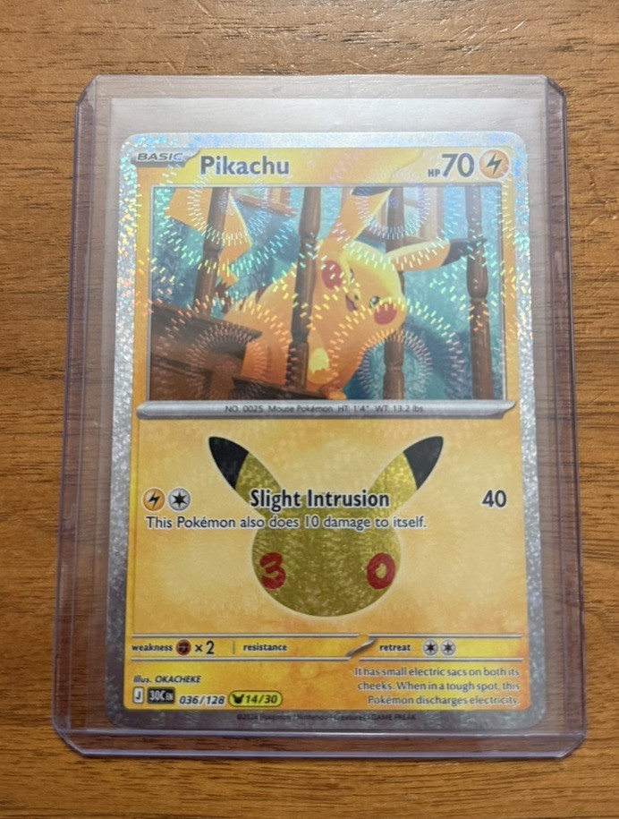 Pokémon TCG 30th anniversary Pikachu 36/128 Mint