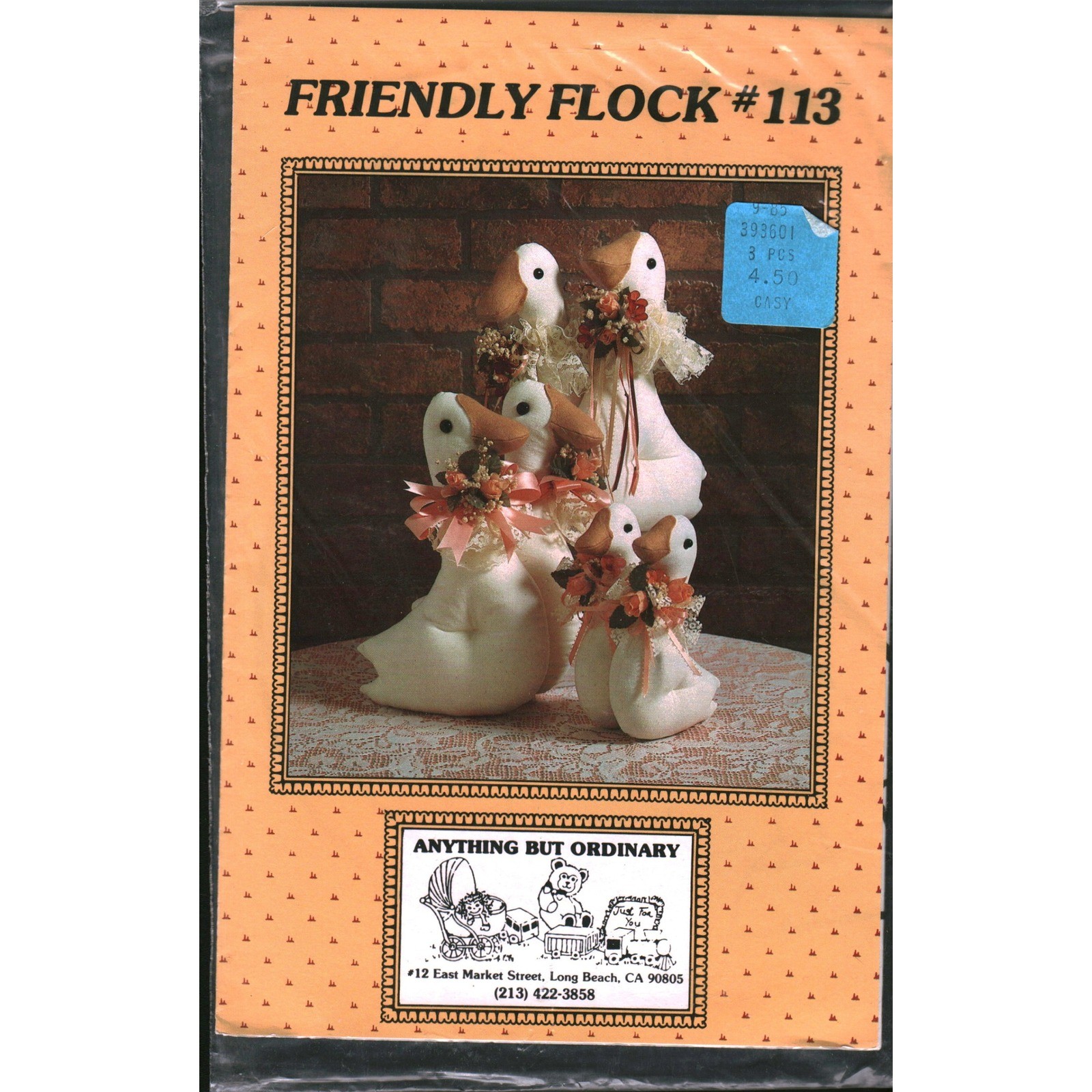 Anything But Ordinary Friendly Flock 113 Goose Soft Sculpture Sewing Pattern VTG Anything But Ordinary Friendly Flock 113 Goose Soft Sculpture Sewing Pattern VTG