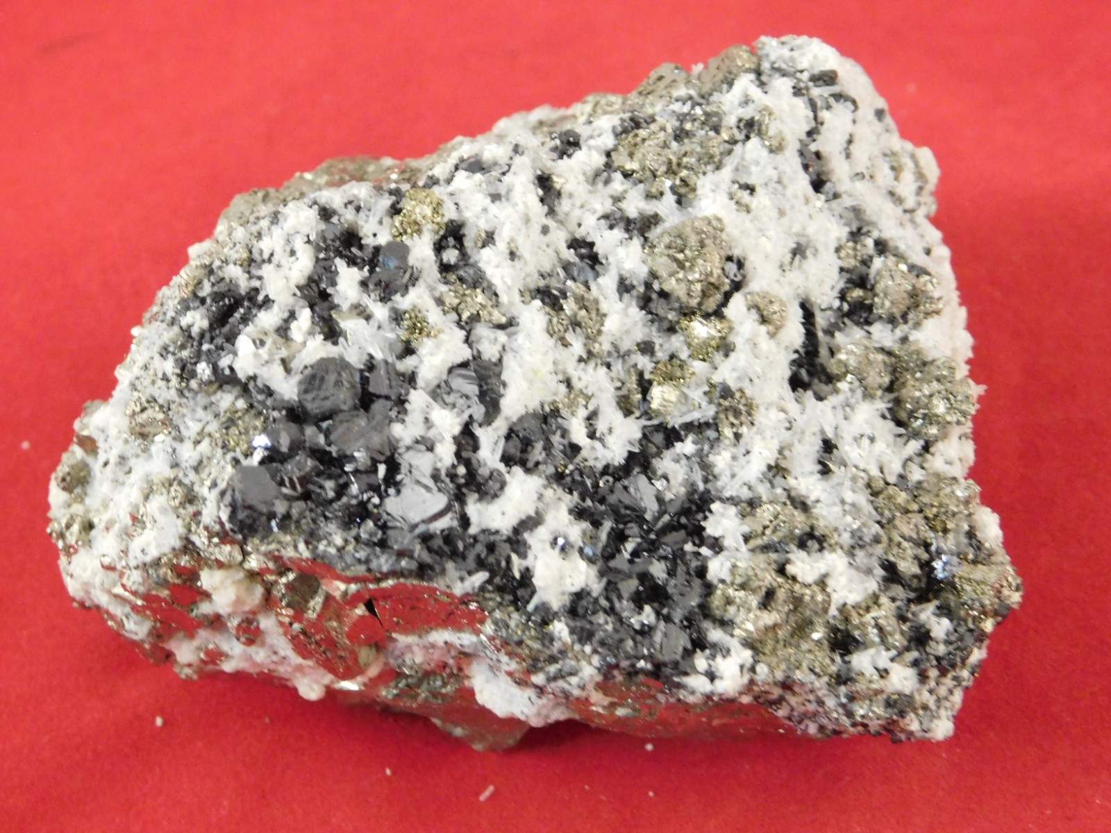 Sphalerite Crystal Cluster with Chalcopyrite Calcite and Pyrite 298gr