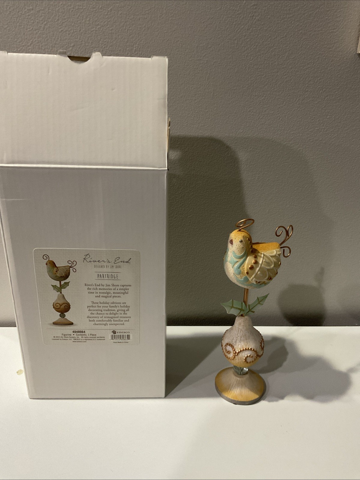 Jim Shore River’s End Partridge Figurine #4048064 Retired Enesco 2015 W/box
