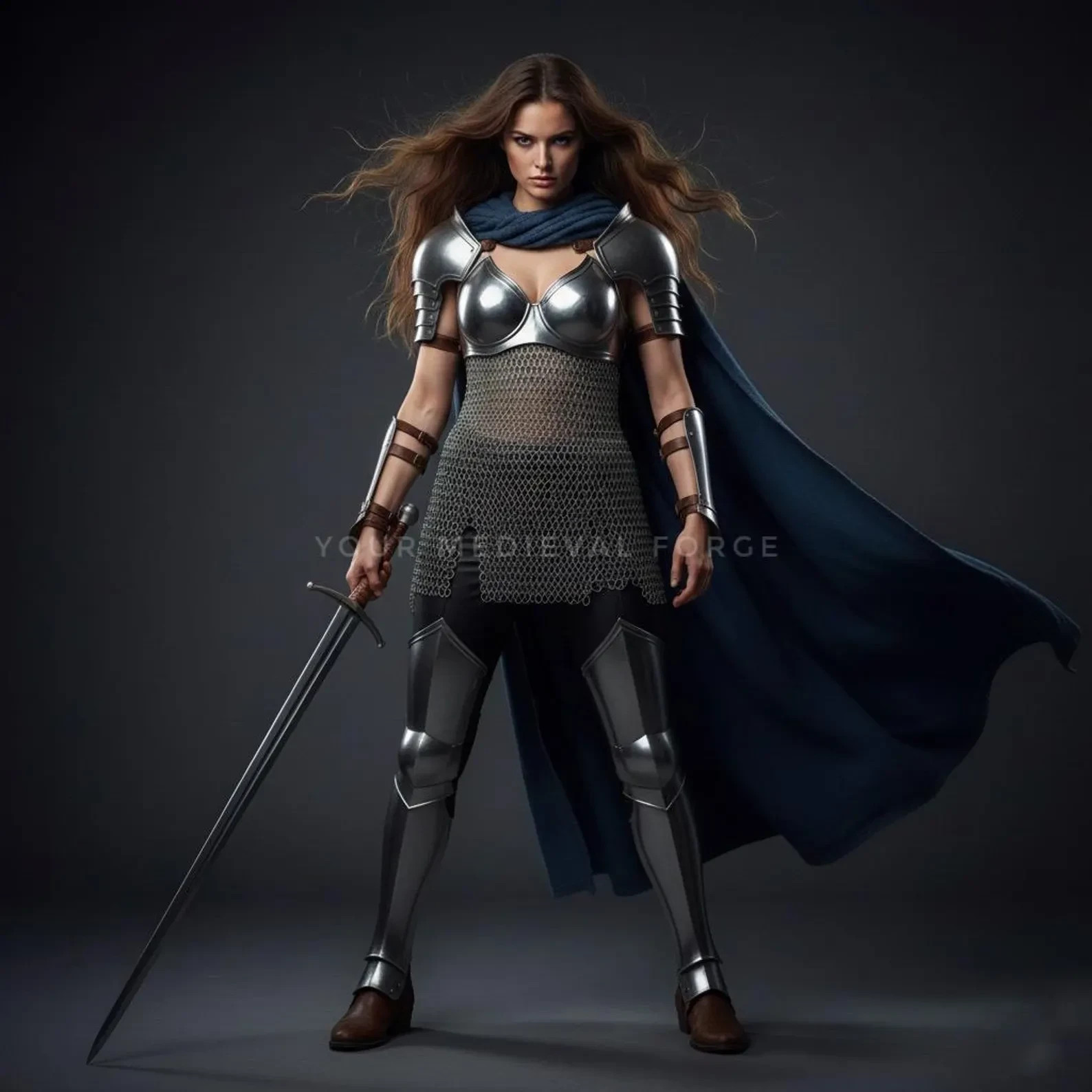 Female Steel Armor Knight Set Medieval Cosplay LARP Reenactment Wearable Costume