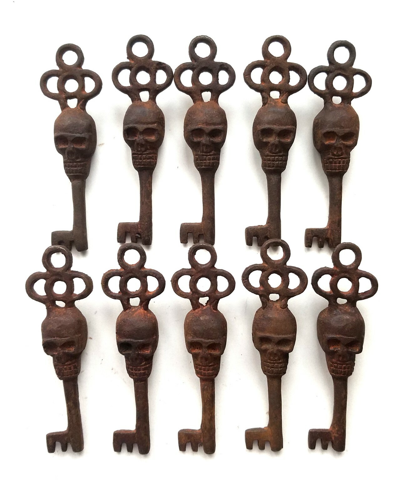 Victorian Skull Key Vintage Antique Style cast Iron Skeleton Key lot of 10