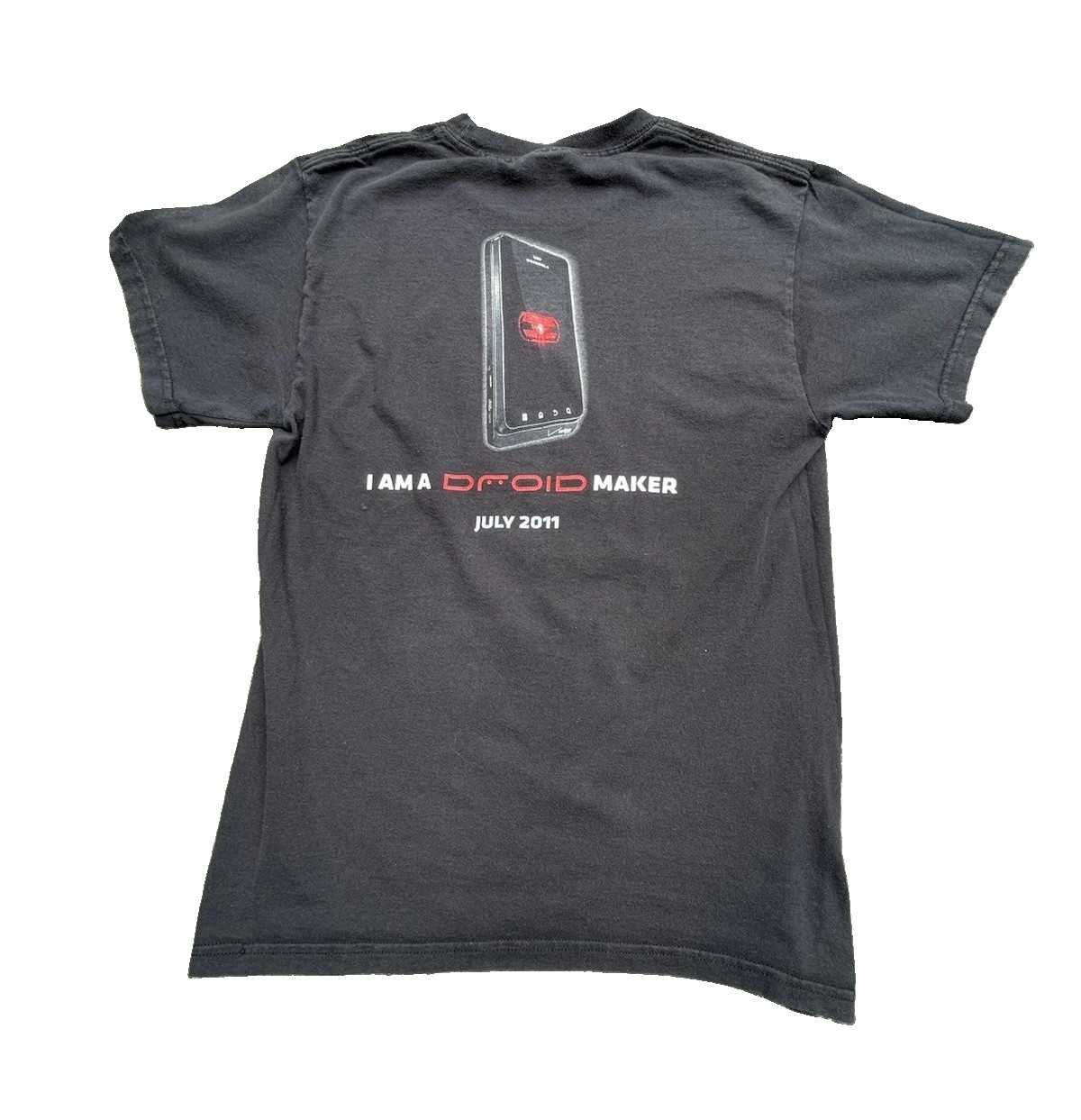 Hanes Heavyweight Motorola Droid Maker Promo T-Shirt July 2011 Black Size Small