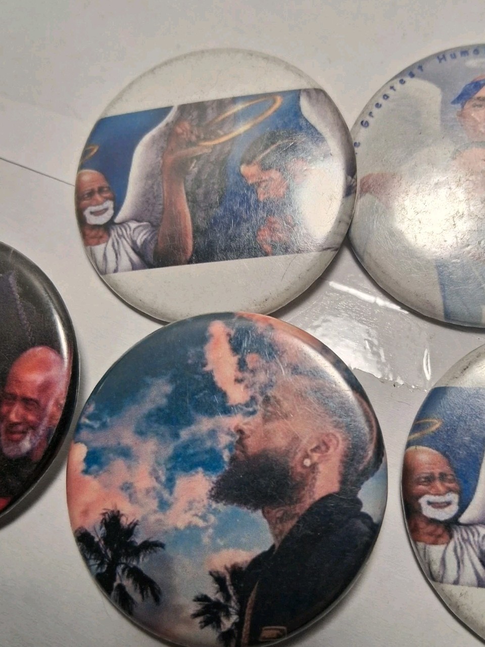 5 Vintage Nipsy Russell And Tupac Badge Button Pins 5 Vintage Nipsy Russell And Tupac Badge Button Pins