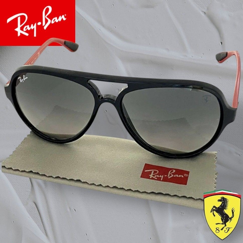 Ray-Ban RB4125M Scuderia Ferrari Aviator Sunglasses F644/71 57mm Italy Made