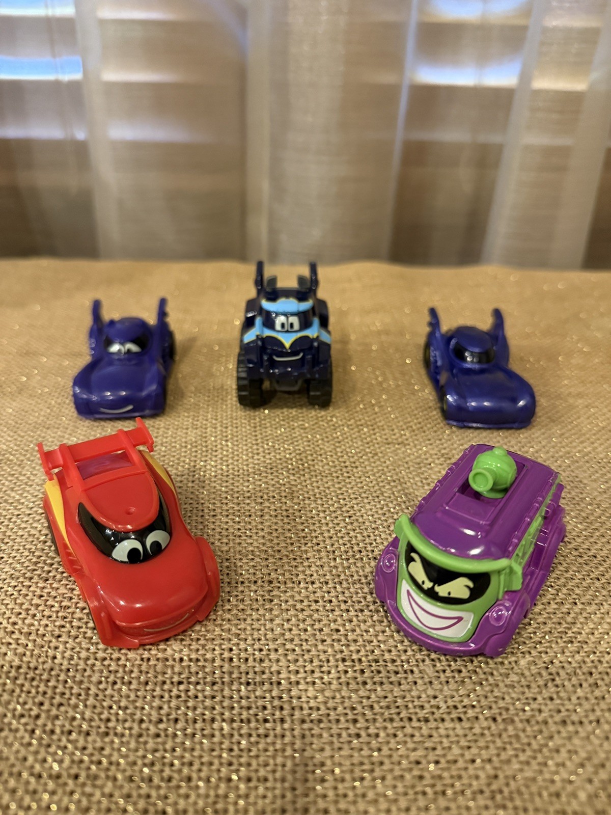 Buff, Bam, Prank & Redbird Fisher-Price DC Batwheels metal and plastic cars Buff, Bam, Prank & Redbird Fisher-Price DC Batwheels metal and plastic cars