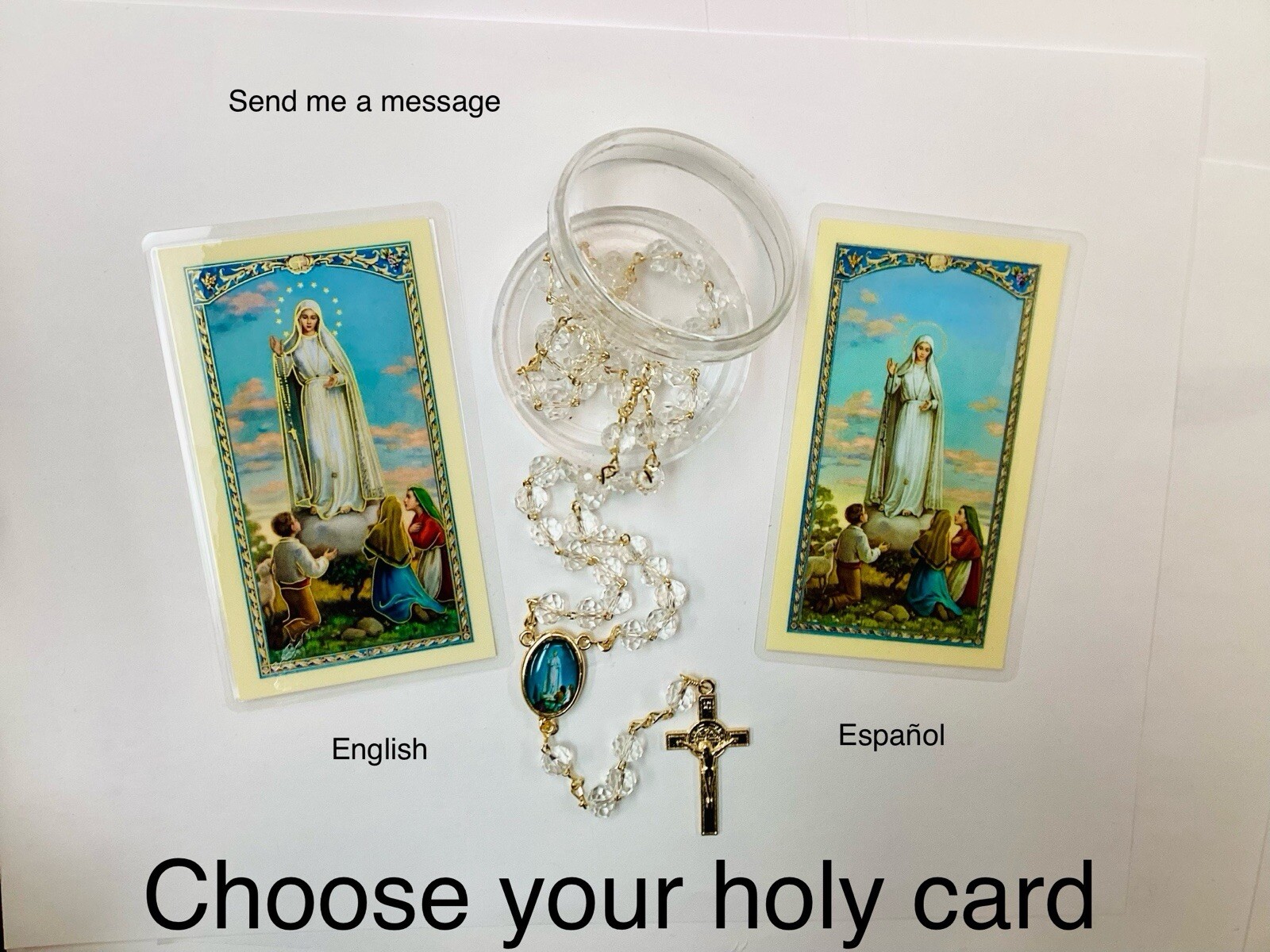 Rosary To Our Lady Of Fatima Natural Beads Crystal, Rosario A Virgen De Fatima