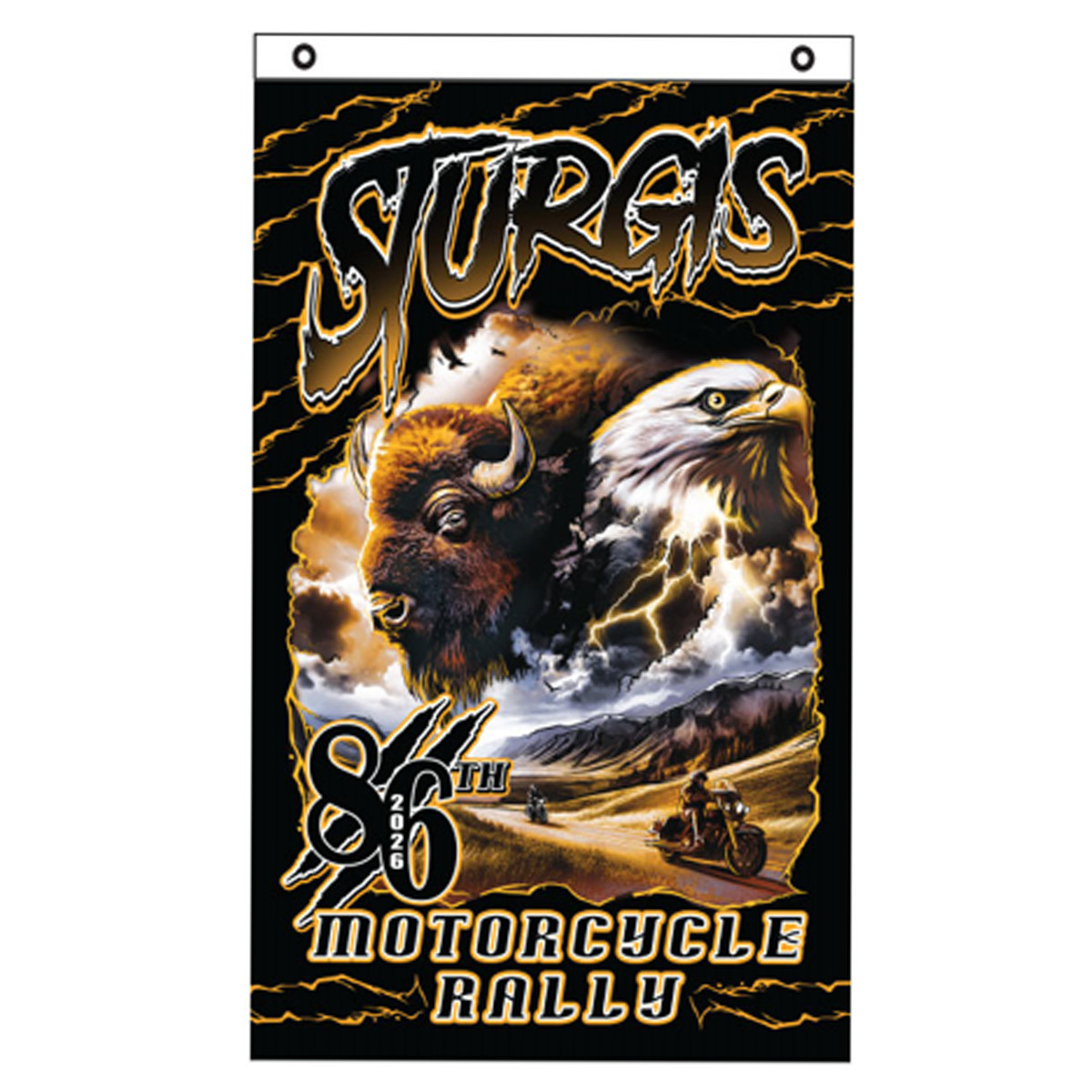 Flag 2026 Sturgis Motorcycle Rally Eagle Buffalo