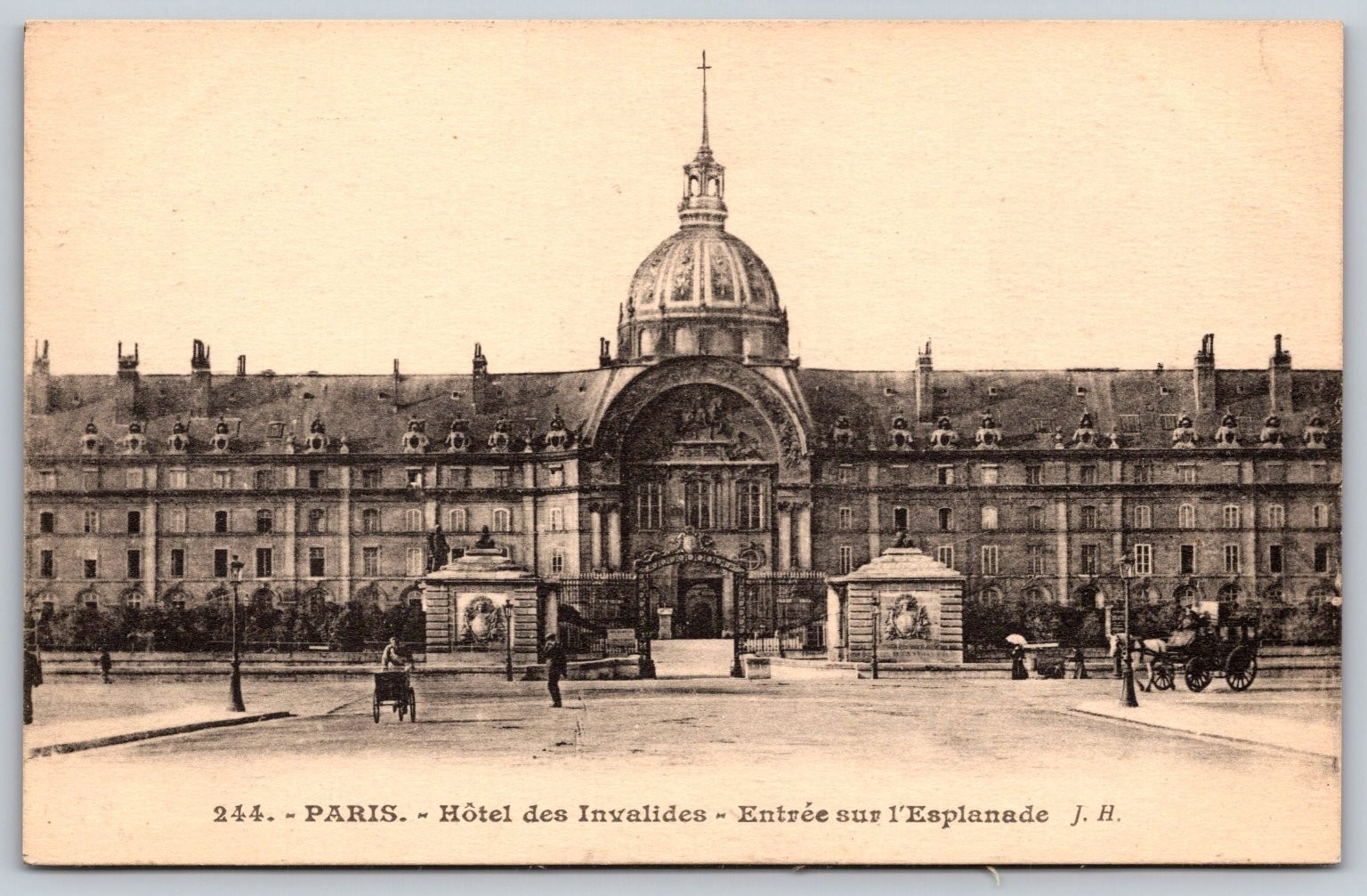Vintage Paris Hôtel des Invalides Postcard by J. Hauser - Early 1900s B277