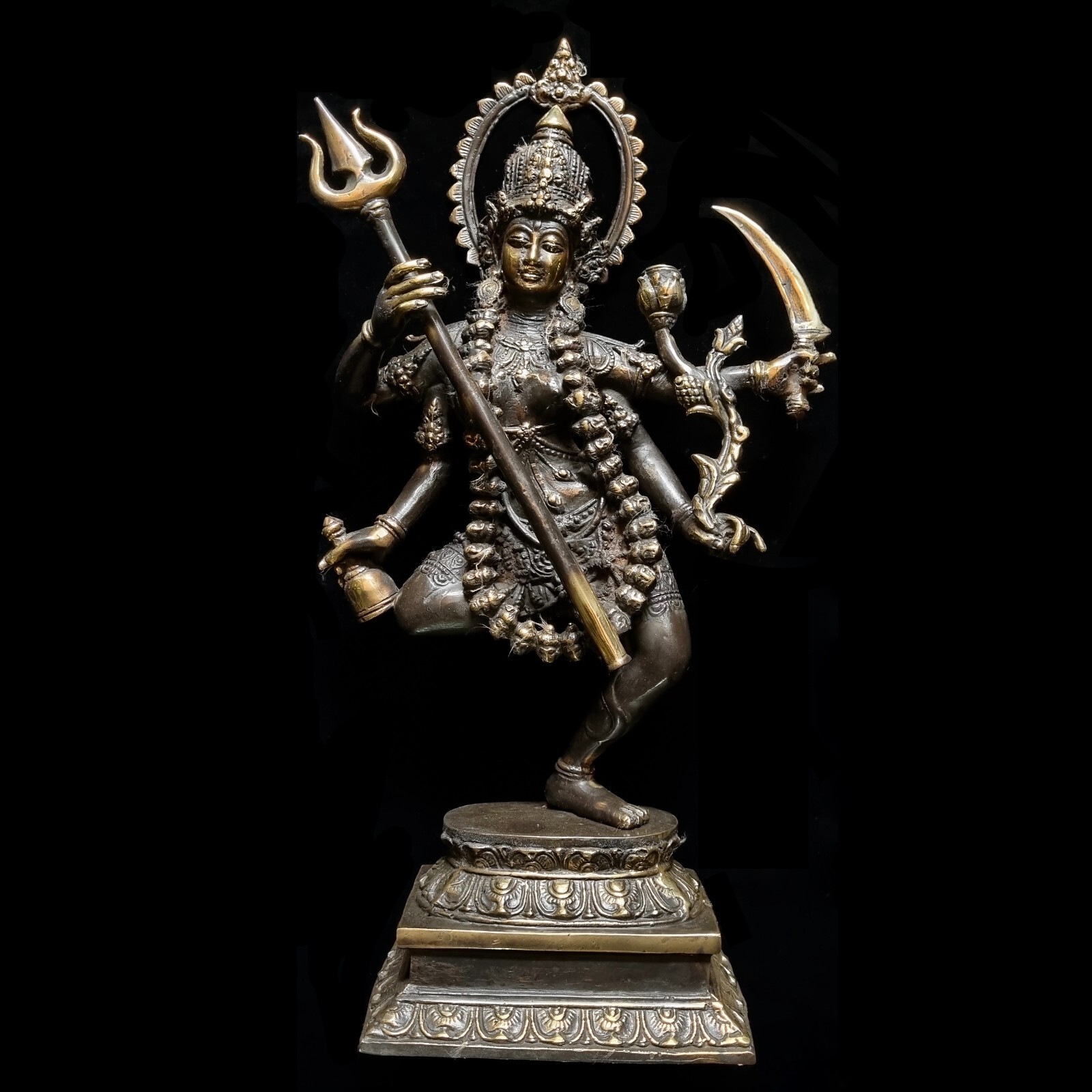 Mahakali Goddess Bronze Statue Kali Durga Brass Cosmic Art Hindu Idol Home Decor