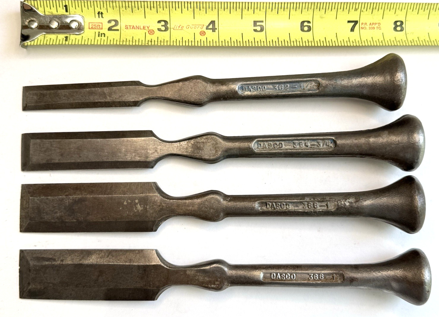 Vintage All Steel Woodworking Chisels DASCO Pat Pending / USED