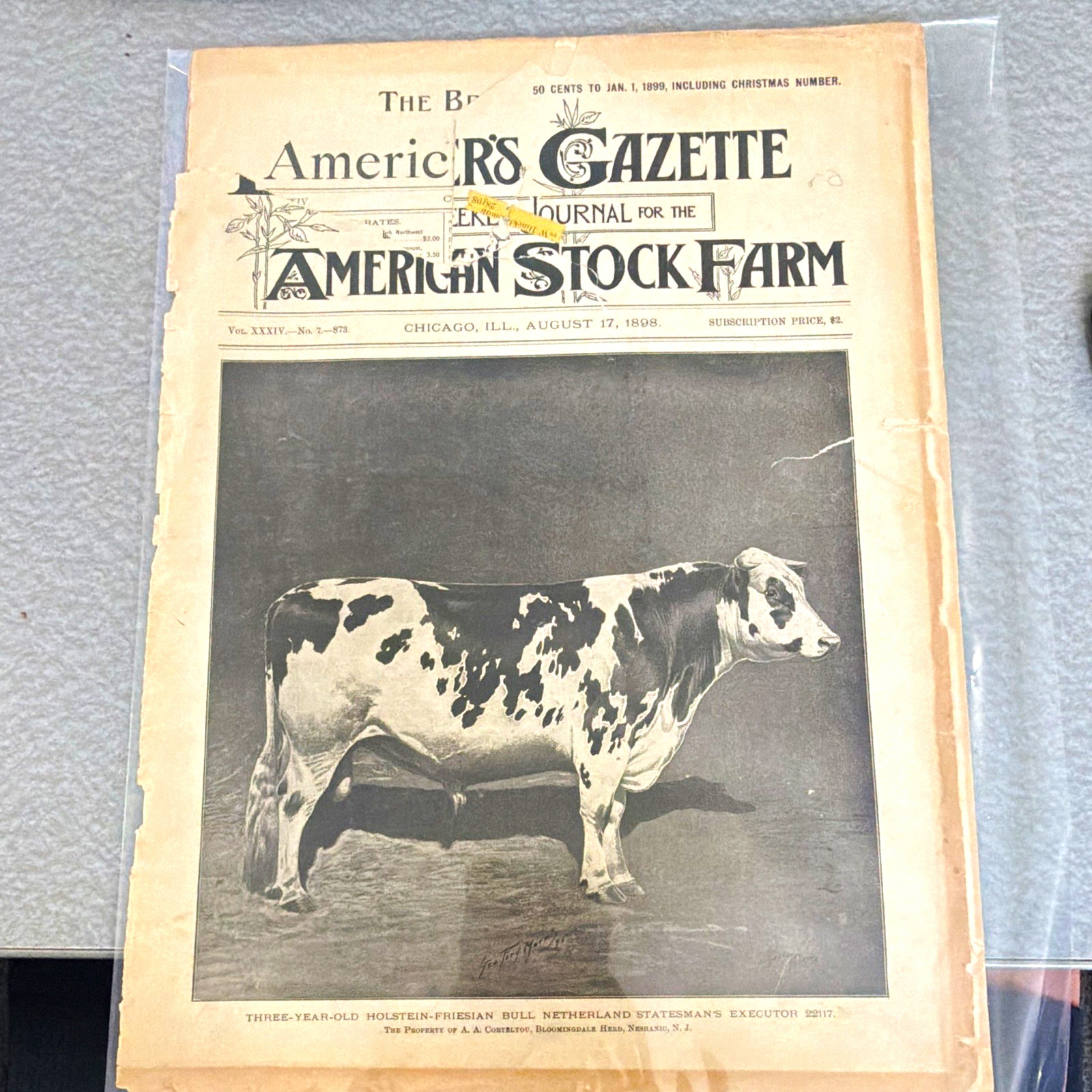 Vintage Aug 17, 1898 Breeder\'s Gazette Original 