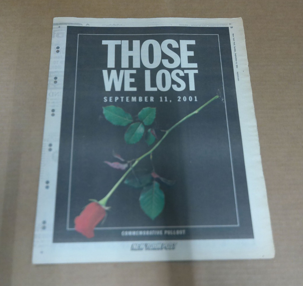 Those We Lost September 11 2001 Memorial Newspaper Tribute 9/11 NYC